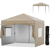 CYFIE タープ 3m x 3m スチール製 Amazon | CYFIE タープテント 3mx3m ワンタッチテント 高さ3段階